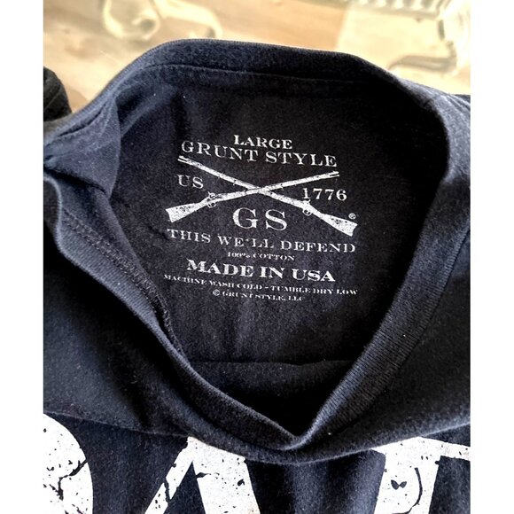 Grunt Style Mens Black "Dad" T-Shirt Large Made In USA 100% Cotton Patriotic Gra - Picture 3 of 6